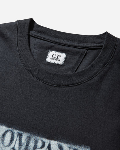 C.P. Company 30/1 Jersey Short Sleeve Logo T-Shirt Total Eclipse T-Shirts Shortsleeve 20CMTS141A-110579W 888