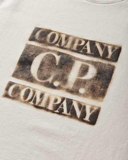 C.P. Company 30/1 Jersey Short Sleeve Logo T-Shirt Frozen Dew T-Shirts Shortsleeve 20CMTS141A-110579W 114