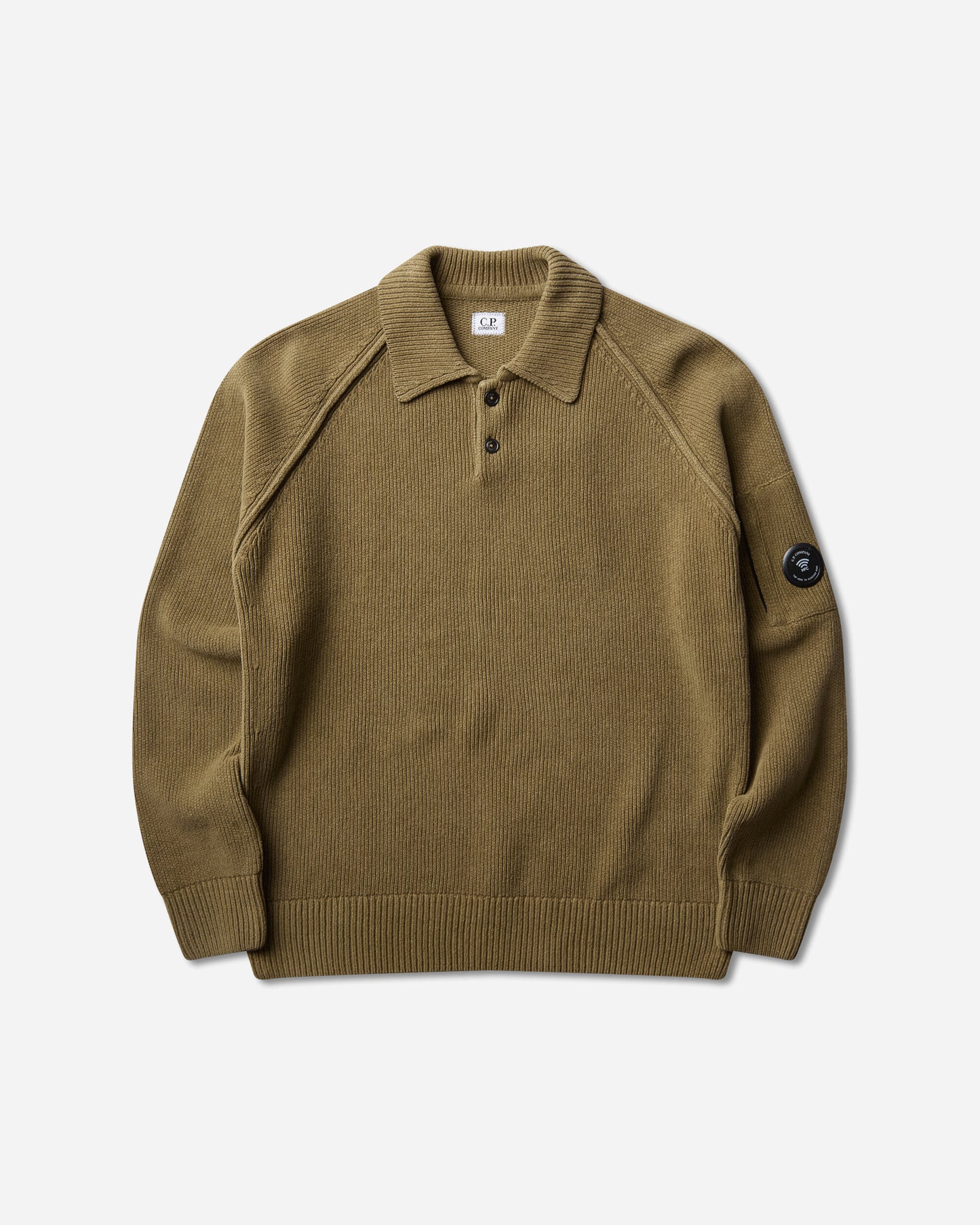 C.P. Company Chenille Cotton Polo Sweater ERMINE Knitwears Sweaters 21CMKN198A-005558G 340
