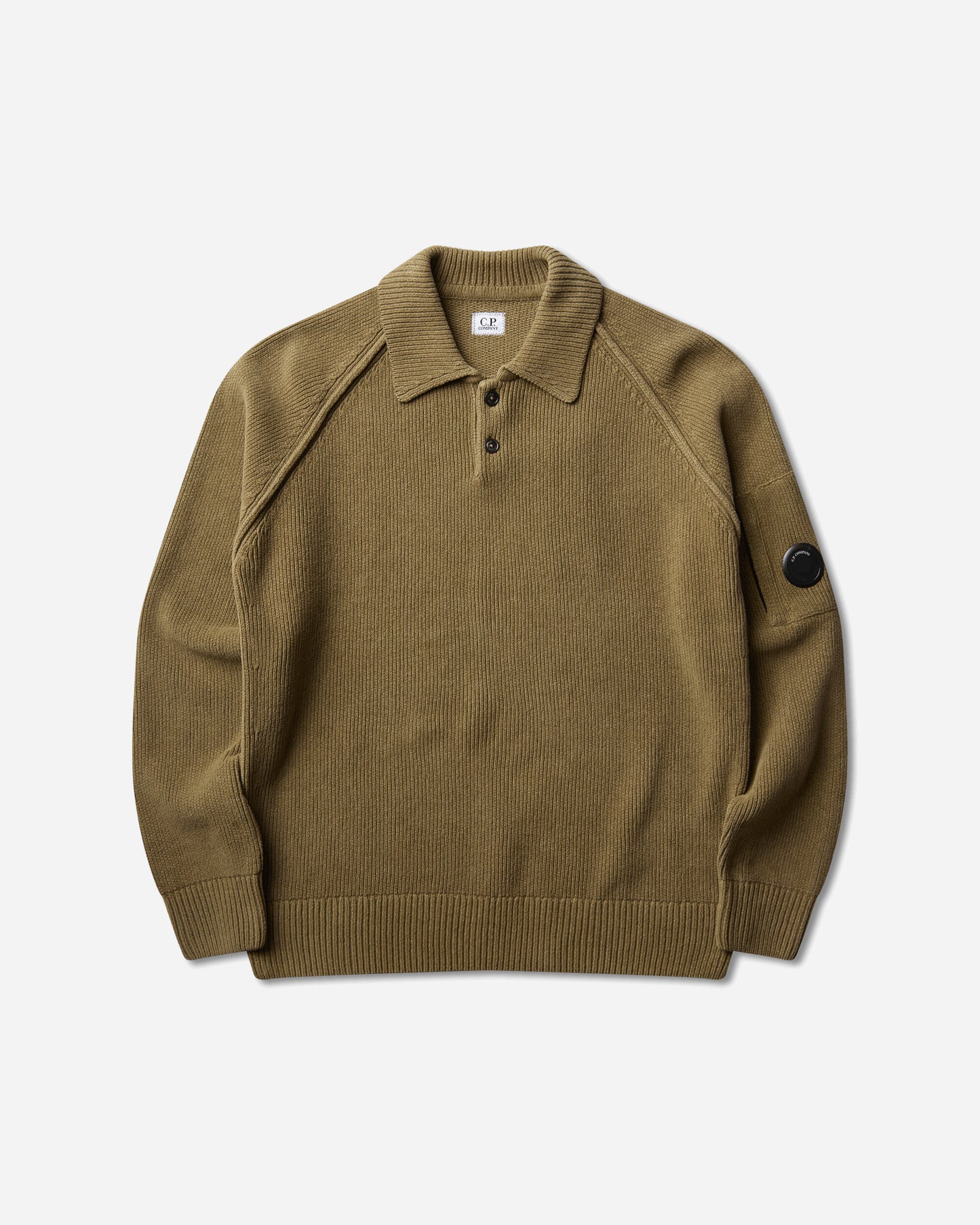 C.P. Company Chenille Cotton Polo Sweater ERMINE Knitwears Sweaters 21CMKN198A-005558G 340