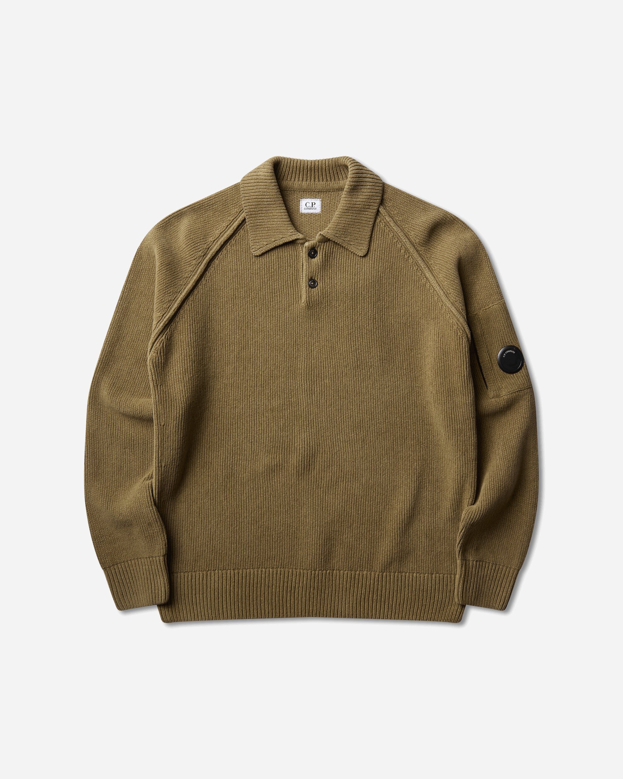 C.P. Company Chenille Cotton Polo Sweater ERMINE Knitwears Sweaters 21CMKN198A-005558G 340