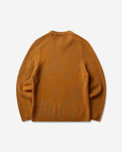 C.P. Company Full Rib Cotton Crewneck Lens Sweater BUCK THORN BROWN Knitwears Sweaters 21CMKN101A-006608A 232