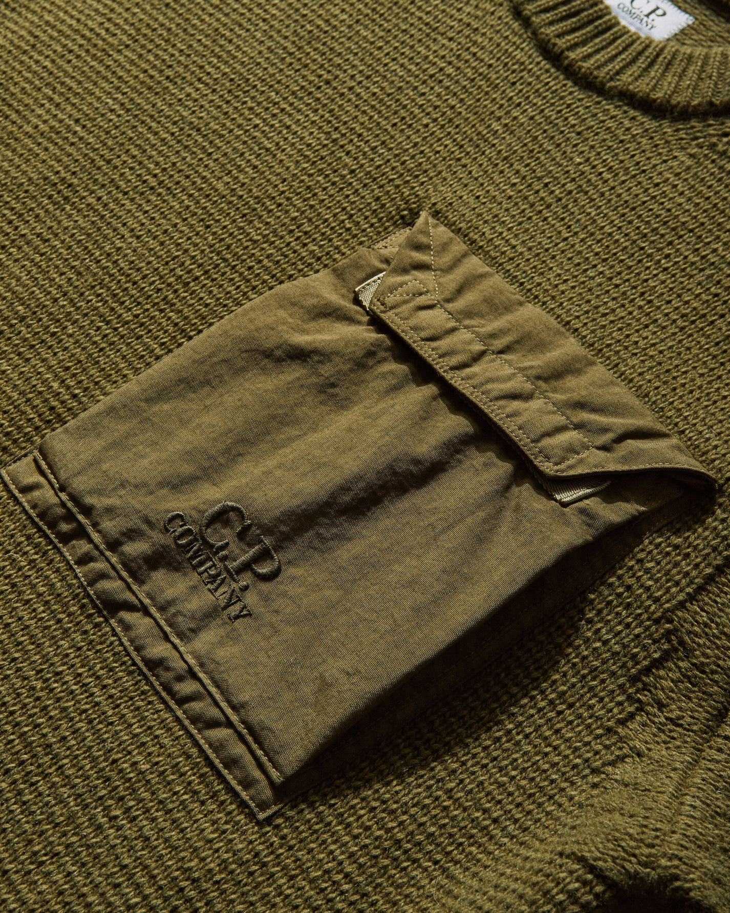 C.P. Company Knitwear Crew Neck In Lambswool Mixed Capers Knitwears Sweaters 19CMKN244A-110149M 652