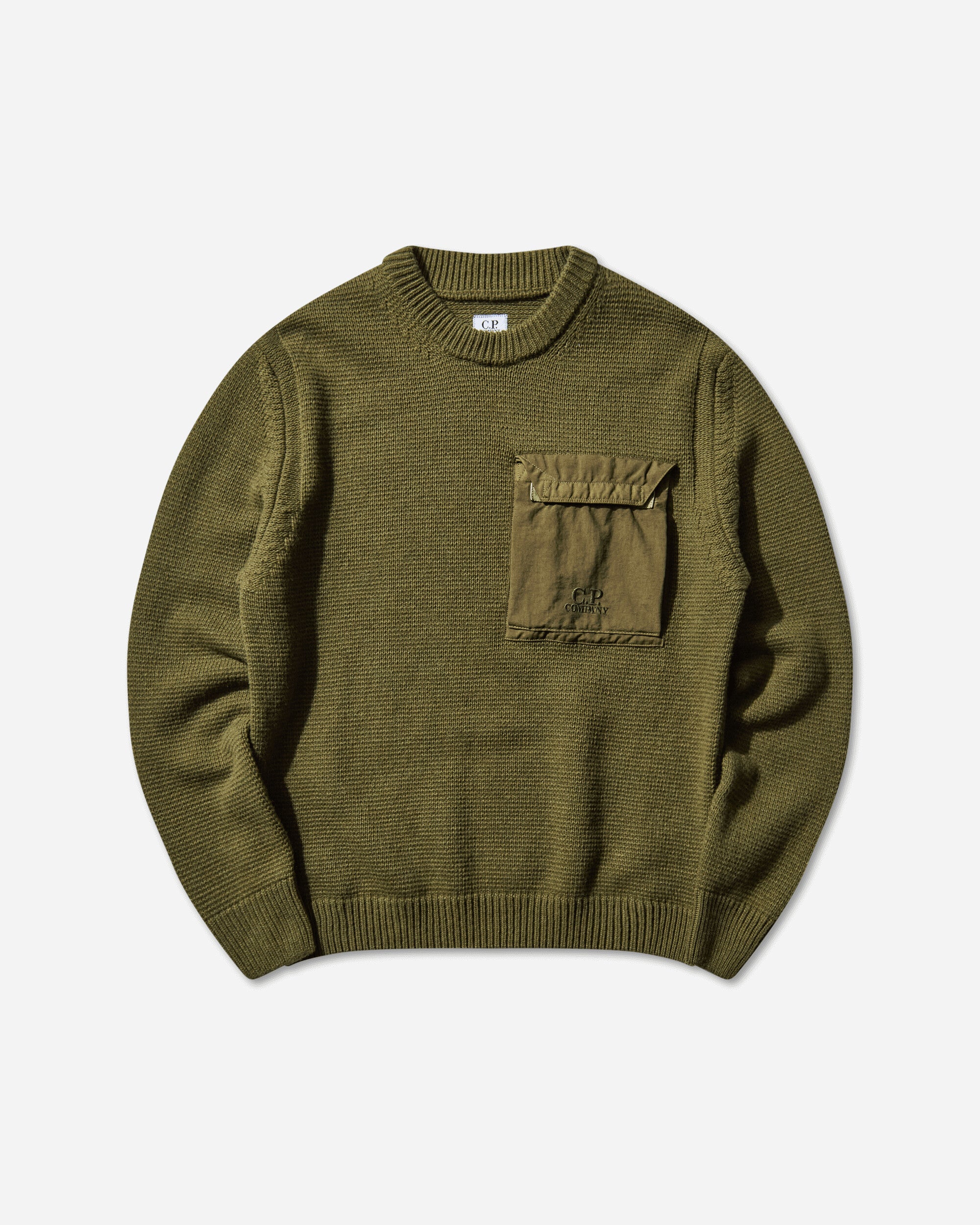 C.P. Company Knitwear Crew Neck In Lambswool Mixed Capers Knitwears Sweaters 19CMKN244A-110149M 652