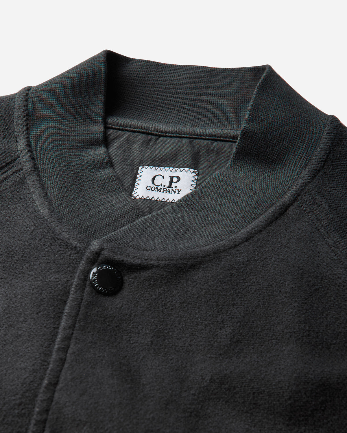 C.P. Company Sweatshirts Open Sweat In Brushed Emerized Diagonal Fleece Raven Sweatshirts Track Tops 21CMSS190A-006614G 985