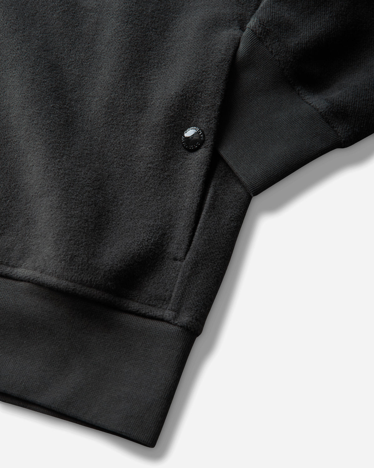 C.P. Company Sweatshirts Open Sweat In Brushed Emerized Diagonal Fleece Raven Sweatshirts Track Tops 21CMSS190A-006614G 985