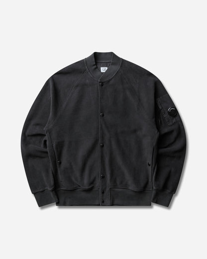 C.P. Company Sweatshirts Open Sweat In Brushed Emerized Diagonal Fleece Raven Sweatshirts Track Tops 21CMSS190A-006614G 985