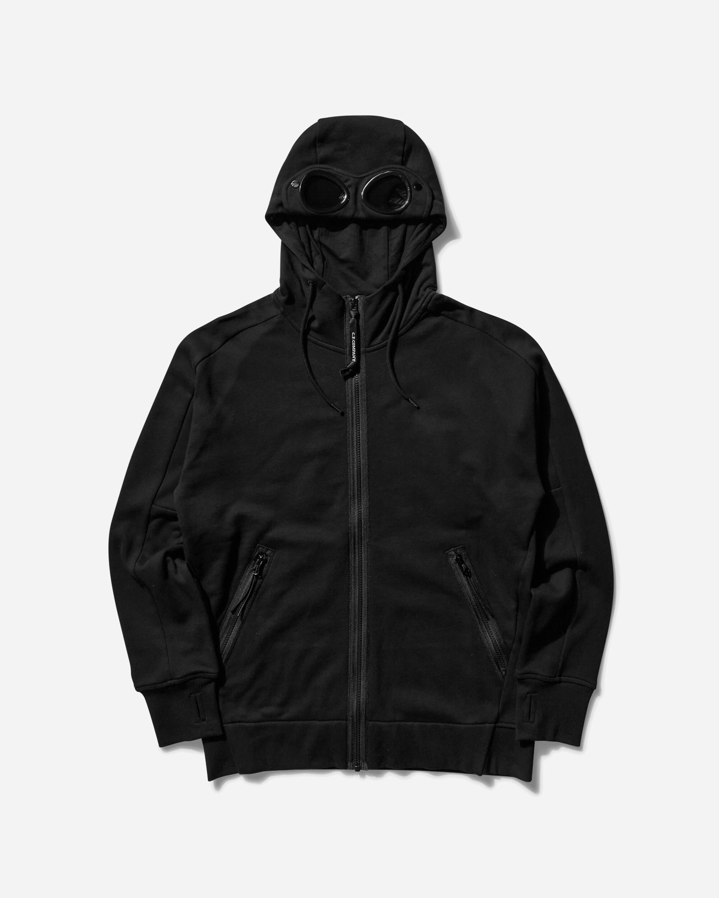 C.P. Company Diagonal Raised Fleece Goggle Sweatshirt Black Sweatshirts Zip-Ups RCCMSS715A-005086W 999