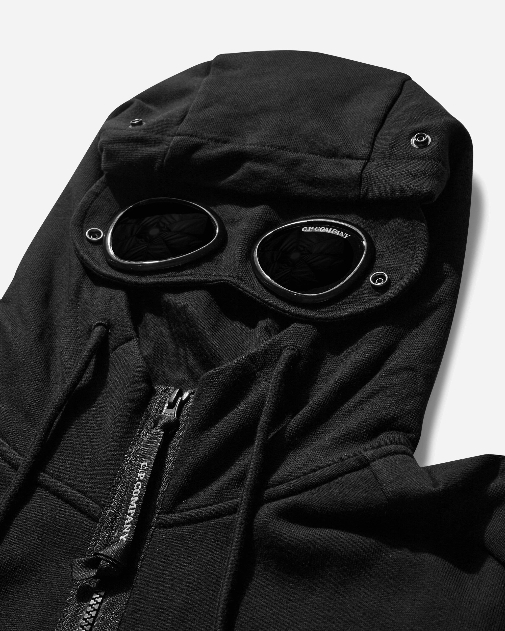 C.P. Company Diagonal Raised Fleece Goggle Sweatshirt Black Sweatshirts Zip-Ups RCCMSS715A-005086W 999