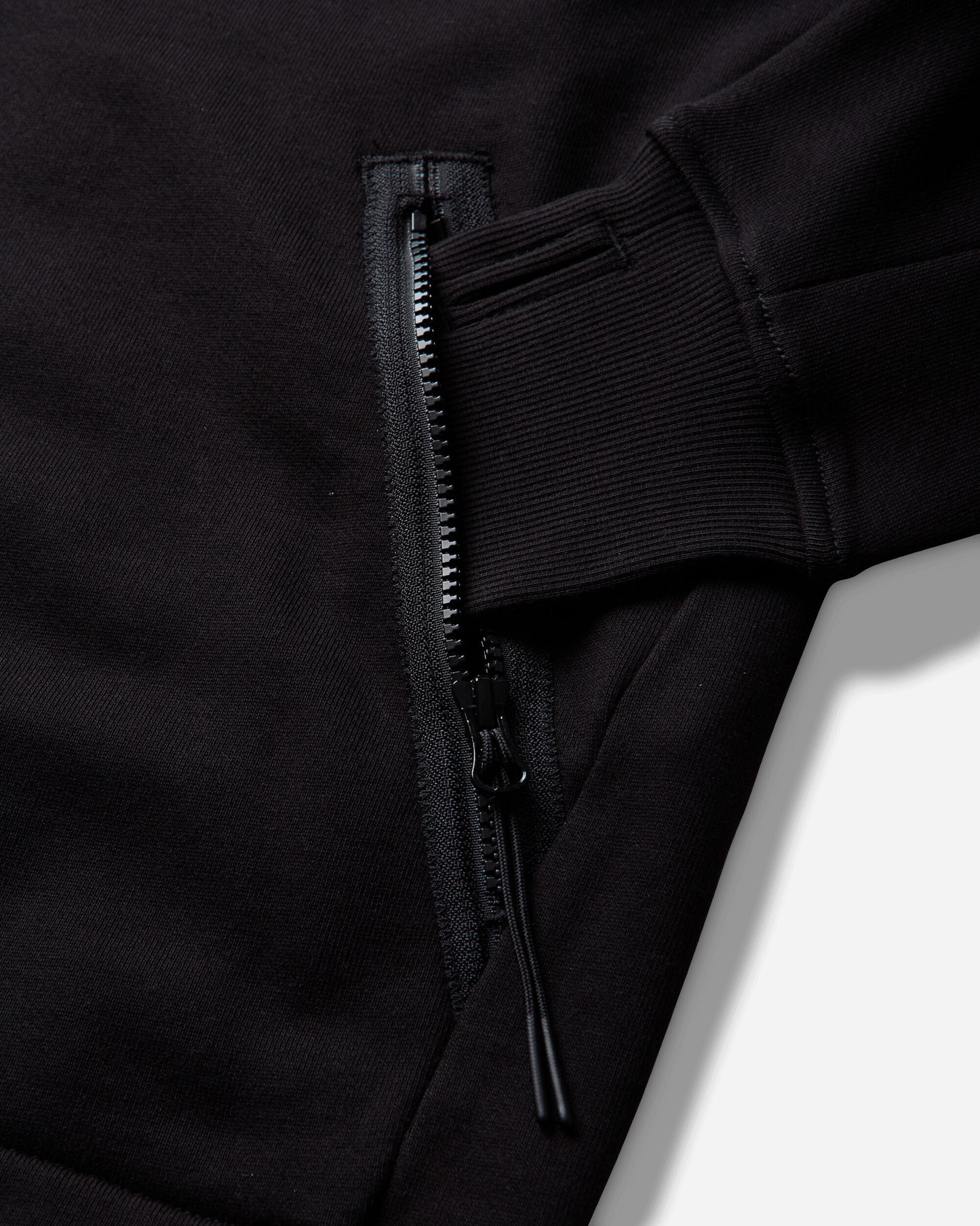 C.P. Company Diagonal Raised Fleece Goggle Zip Sweatshirt BLACK Sweatshirts Zip-Ups RCCMSS715A-005086W 999