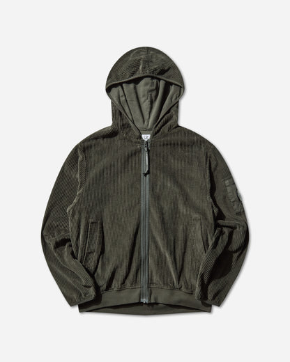 C.P. Company Sweatshirts Hooded Open In Corduroy 350 Dark Shadow Sweatshirts Zip-Ups 19CMSS217A-110472G 978