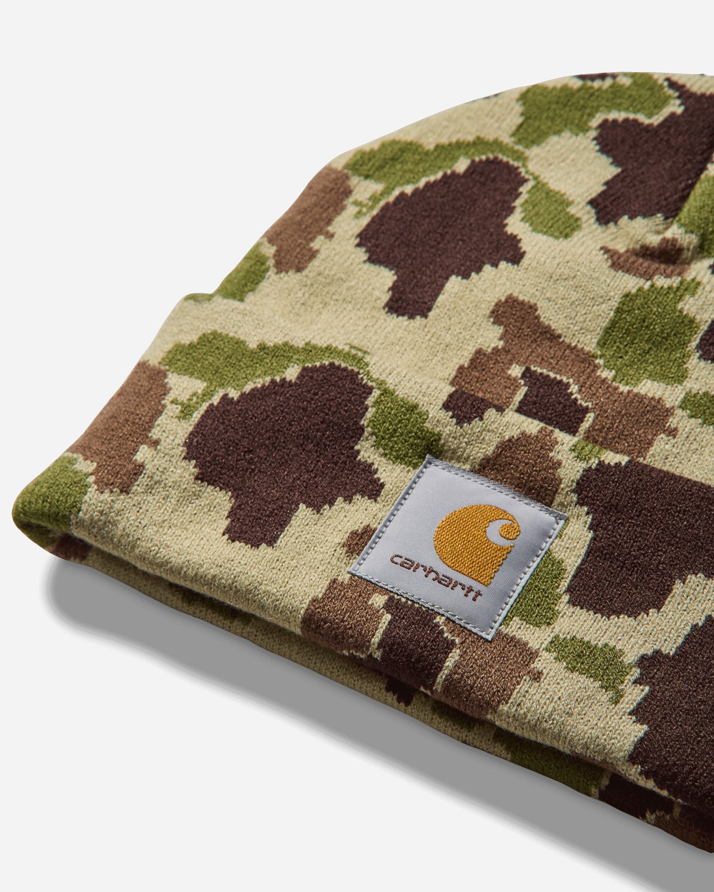 Carhartt WIP Camo Duck Beanie Camo Duck Jacquard/Green Hats Beanies I035465 2GVXX