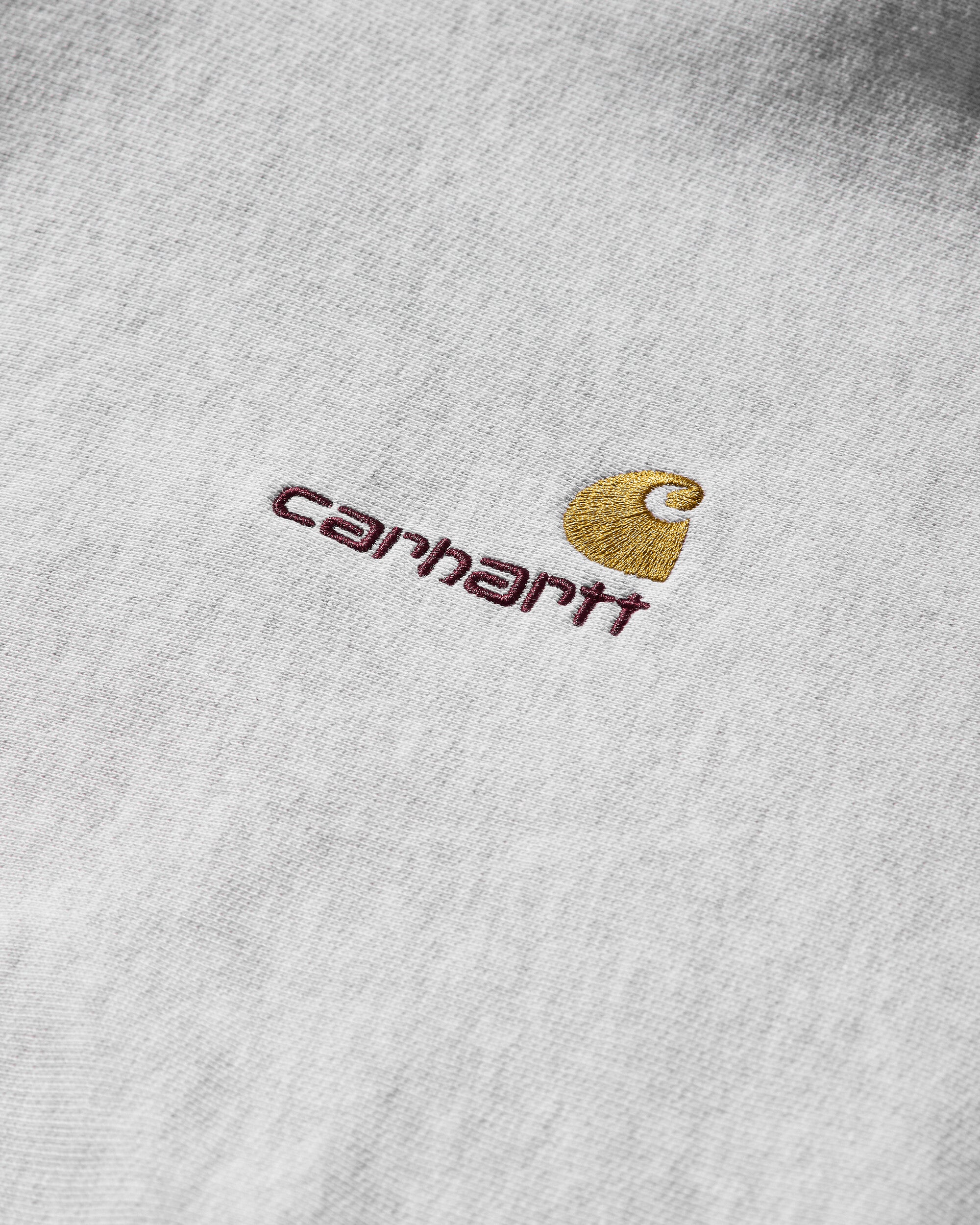 Carhartt WIP Hooded American Script Sweat Ash Heather Sweatshirts Crewneck I028279 482XX