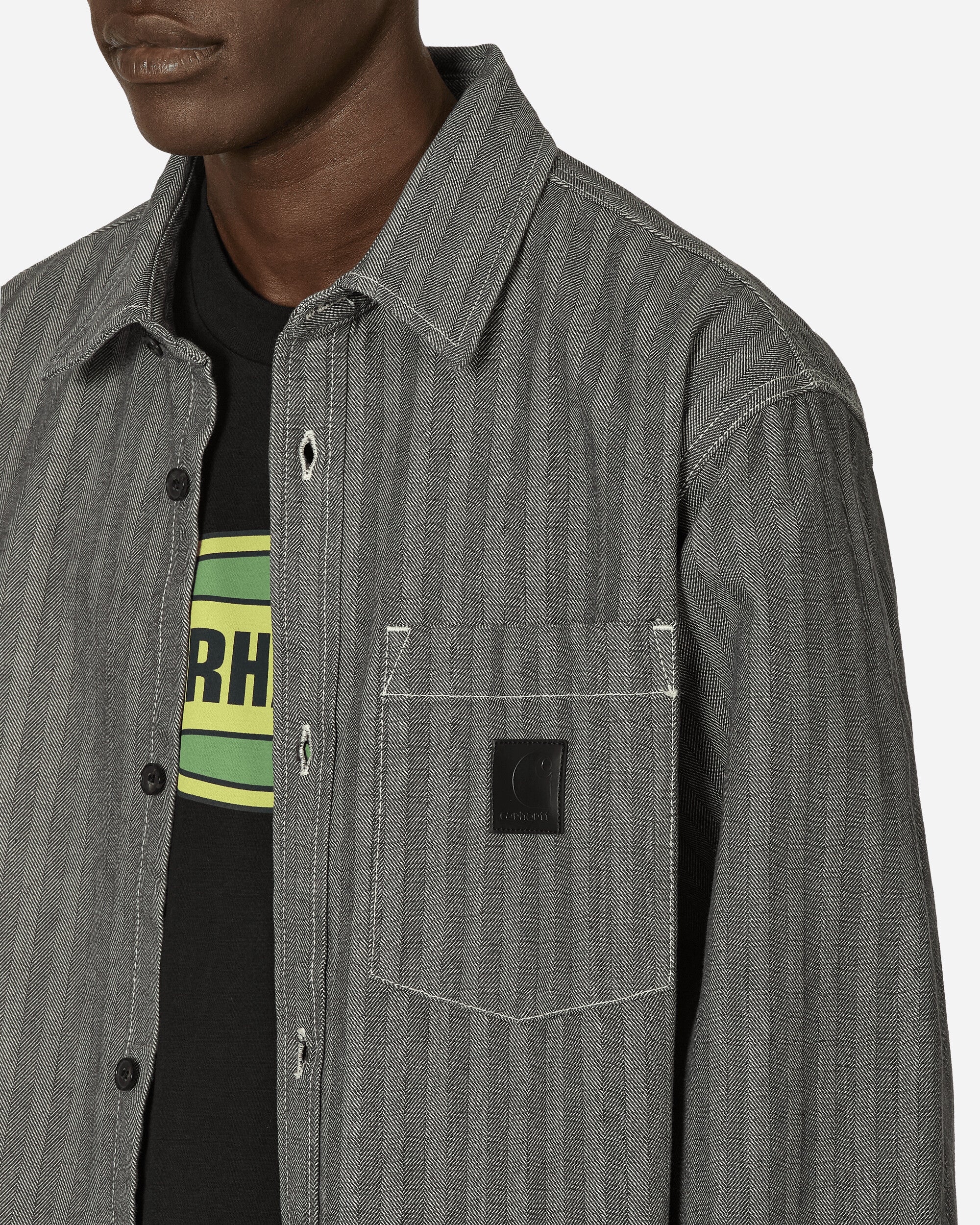 Carhartt WIP Menard Shirt Jac Grey Rinsed Coats and Jackets Jackets I033577 9102