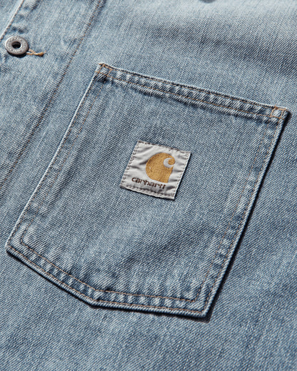 Carhartt WIP Warren Chore Coat Blue/Dusty H Brown Coats and Jackets Jackets I036592 2XNUR