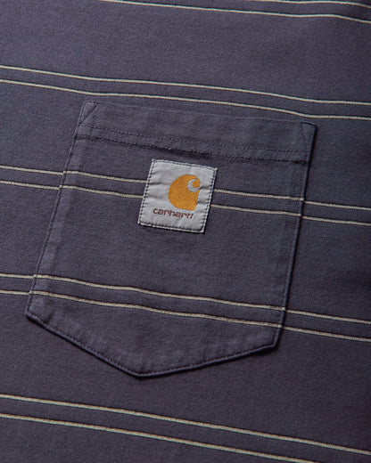 Carhartt WIP S/S Bert Pocket T-Shirt Bert Stripe/Shady Purple T-Shirts Shortsleeve I036855 3SHGD
