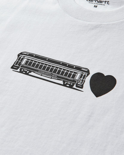 Carhartt WIP Ss Deconstructed Label T Shirt White T-Shirts Shortsleeve I036008 02XX