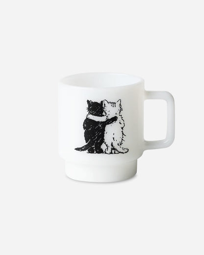 Carhartt WIP Hugging Cats Glass Mug White Home Decor Stickers I037186 02XX