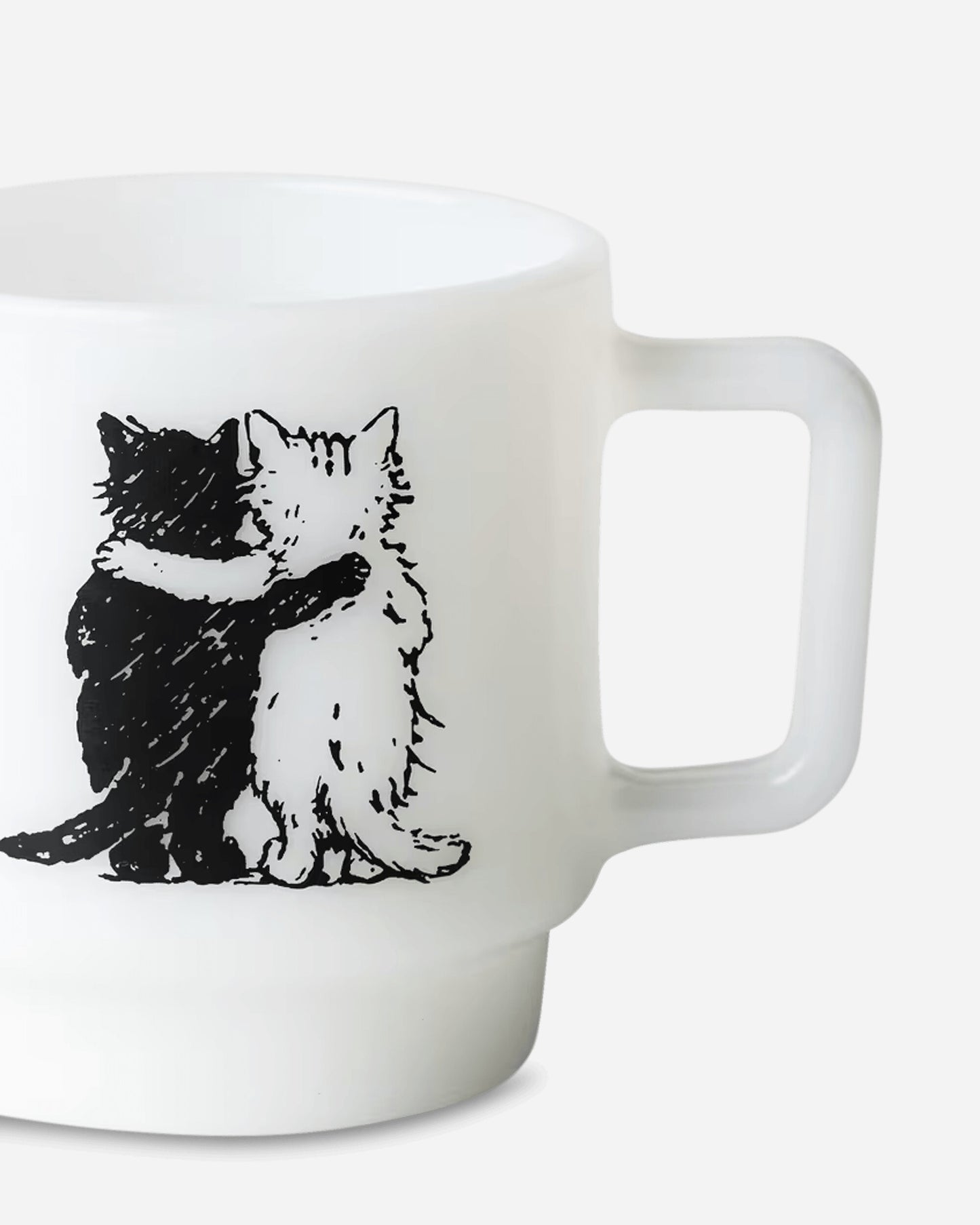 Carhartt WIP Hugging Cats Glass Mug White Home Decor Stickers I037186 02XX