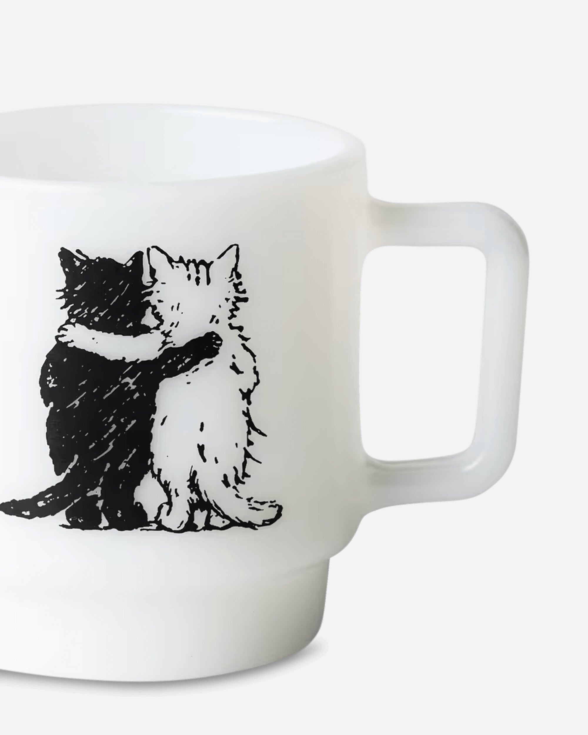 Carhartt WIP Hugging Cats Glass Mug White Home Decor Stickers I037186 02XX