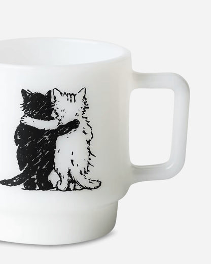 Carhartt WIP Hugging Cats Glass Mug White Home Decor Stickers I037186 02XX