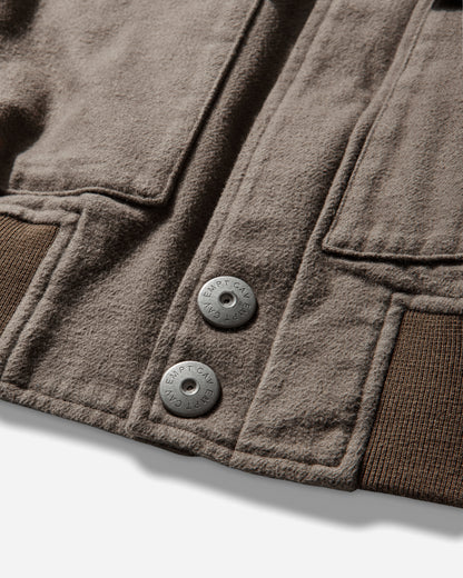 Cav Empt Cotton Flannel Zip Jacket Brown Coats and Jackets Bomber Jackets CES28JK15 BROWN