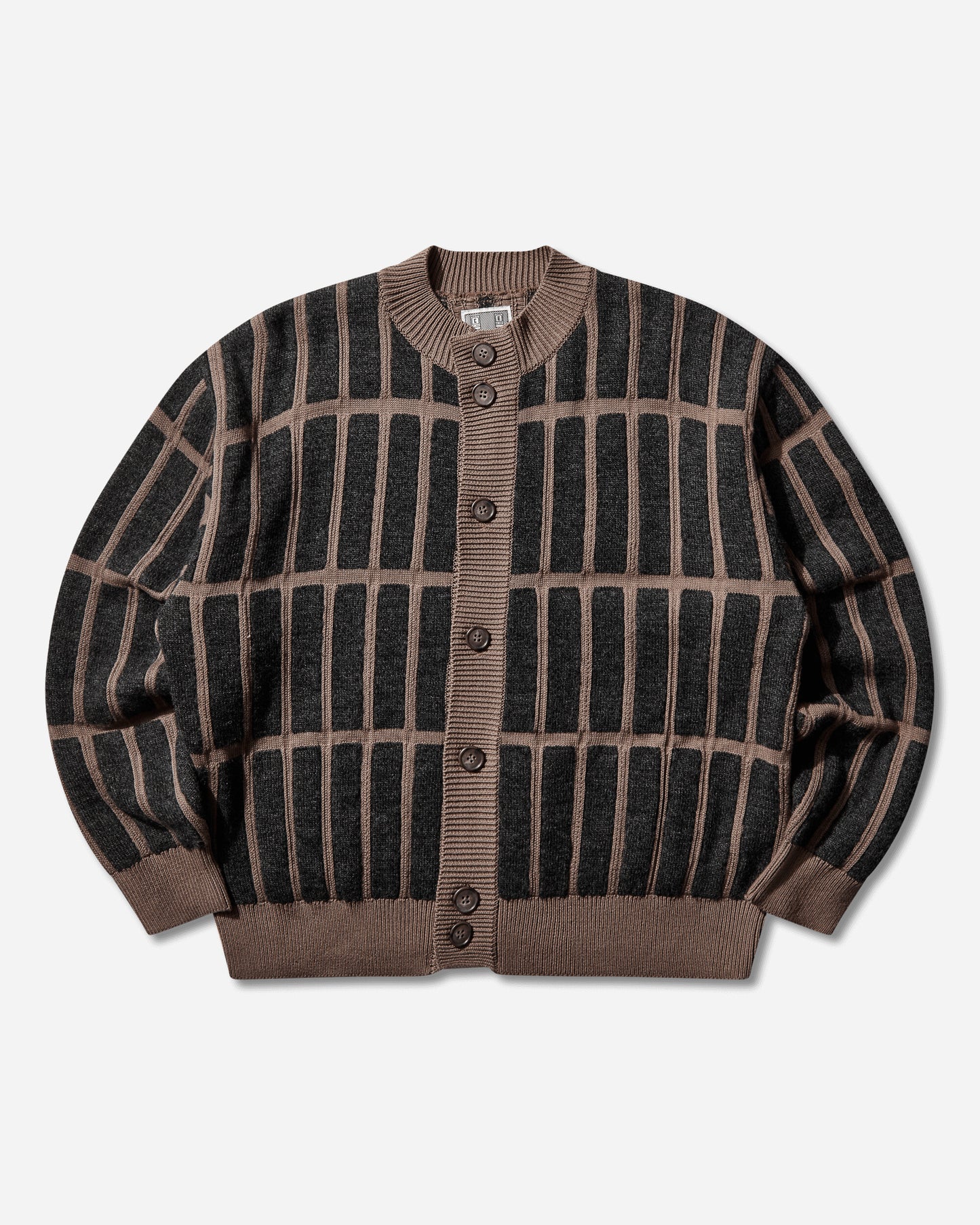 Cav Empt Rectangular Bar Knit Cardigan Brown Knitwears Cardigans CES28KN02 BROWN