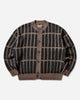 Cav Empt Rectangular Bar Knit Cardigan Brown Knitwears Cardigans CES28KN02 BROWN