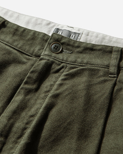 Cav Empt Brushed Soft Cotton One Tuck Pants Green Green Pants Chinos CES28PT07 GREEN