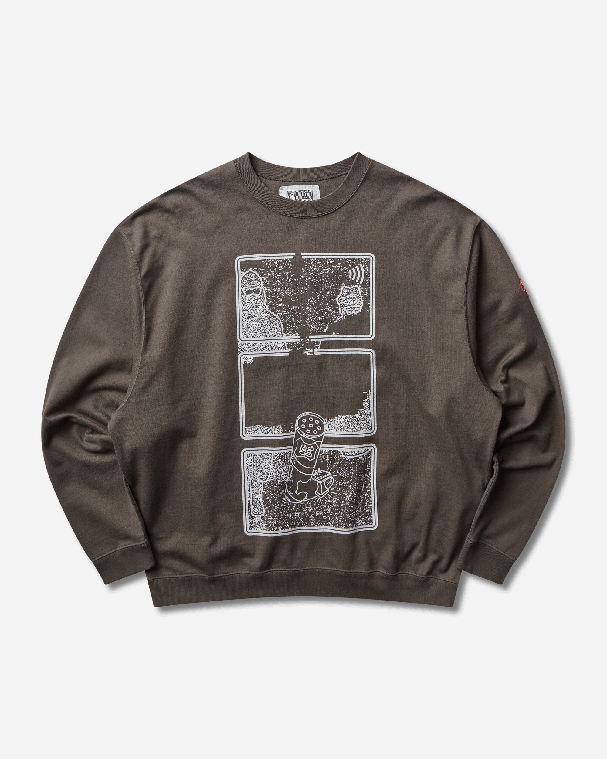 Cav Empt Md Clean Room Light Big Crew Neck Charcoal Sweatshirts Crewneck CES29CS28 CHARCOAL