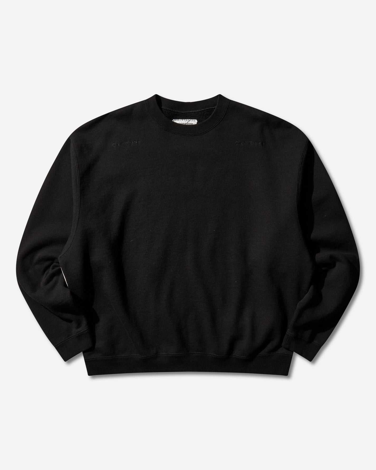 Cav Empt Solid Loose Crew Neck Black Black Sweatshirts Crewneck CES28CS12 BLACK