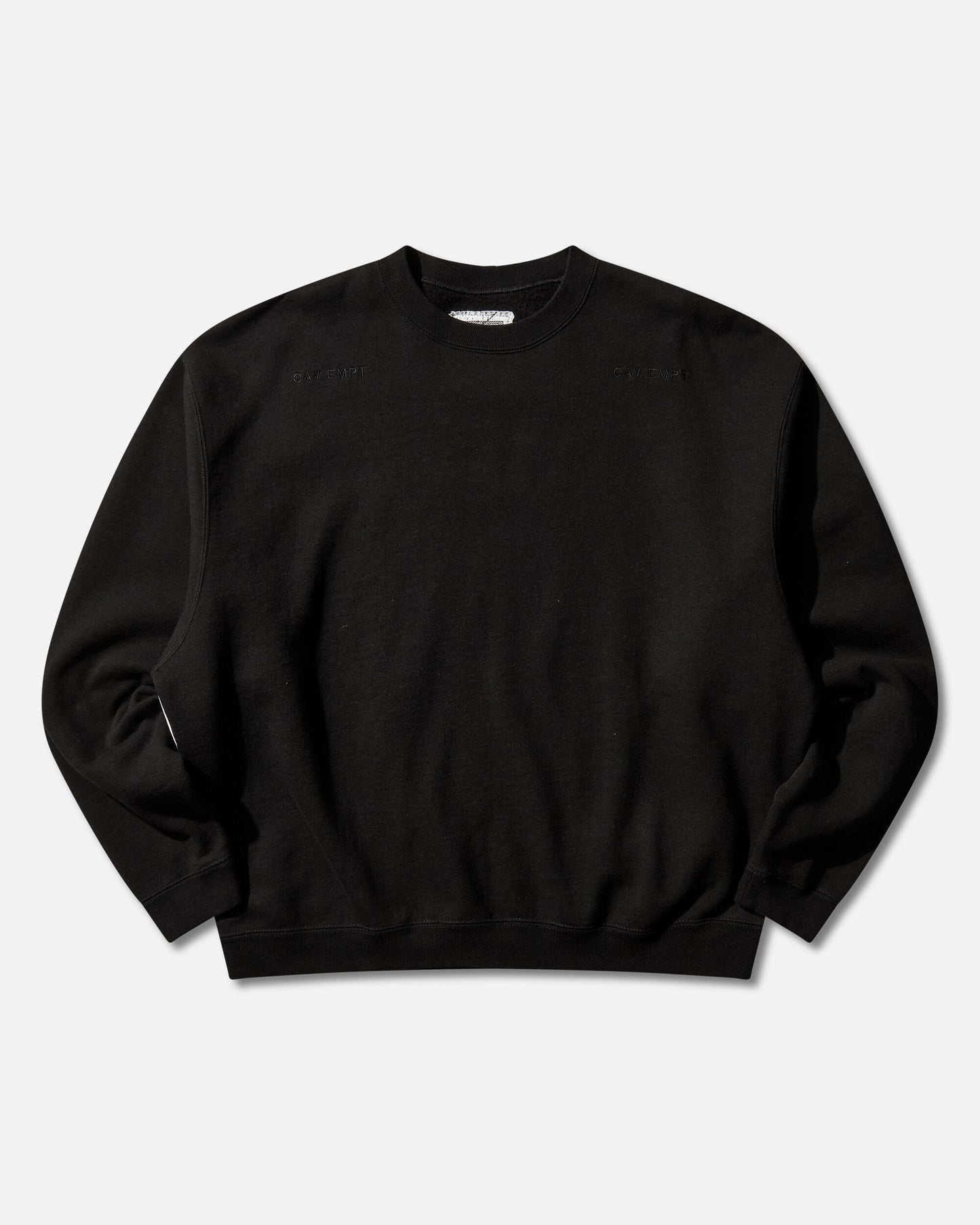 Cav Empt Solid Loose Crew Neck Black Black Sweatshirts Crewneck CES28CS12 BLACK