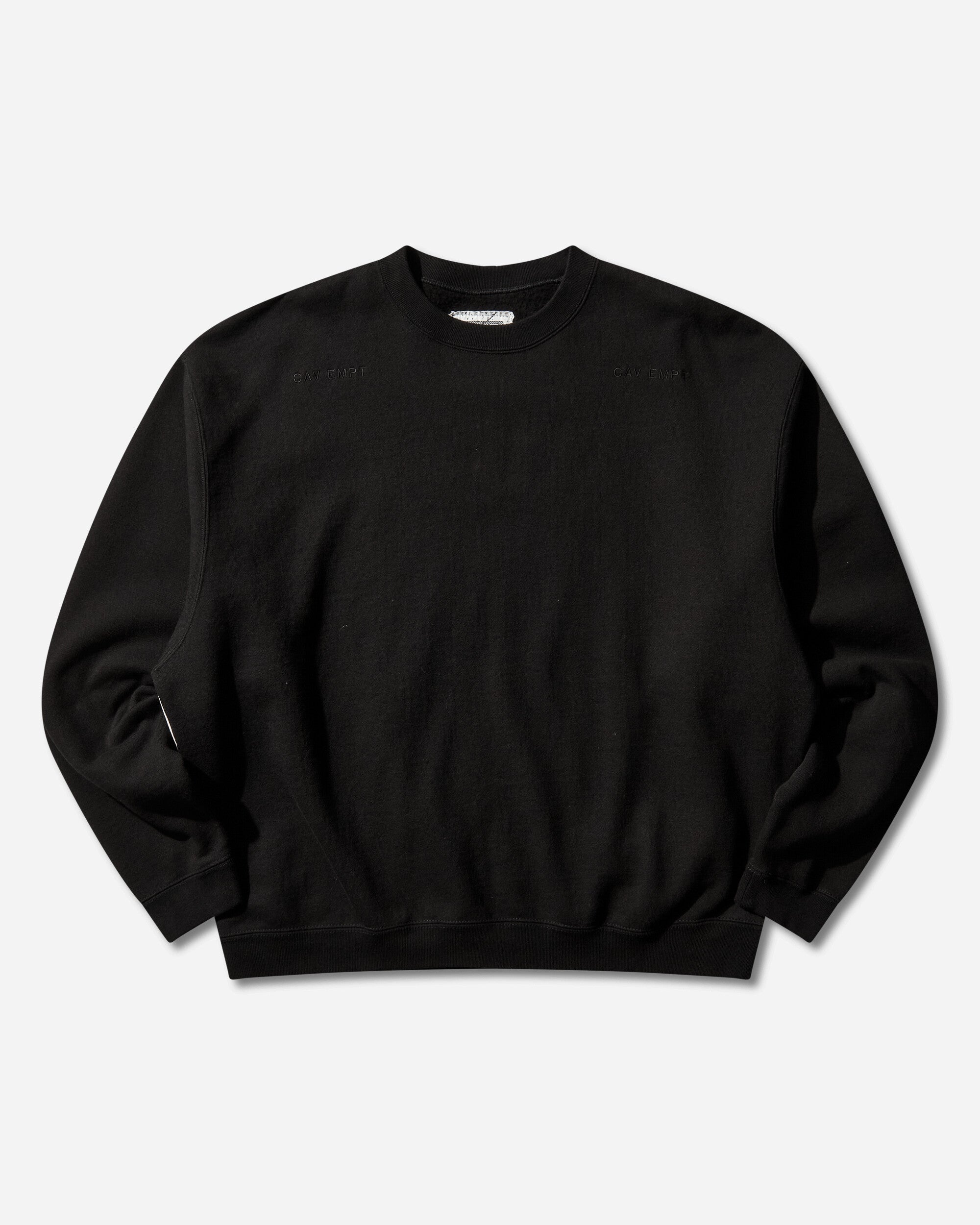 Cav Empt Solid Loose Crew Neck Black Black Sweatshirts Crewneck CES28CS12 BLACK