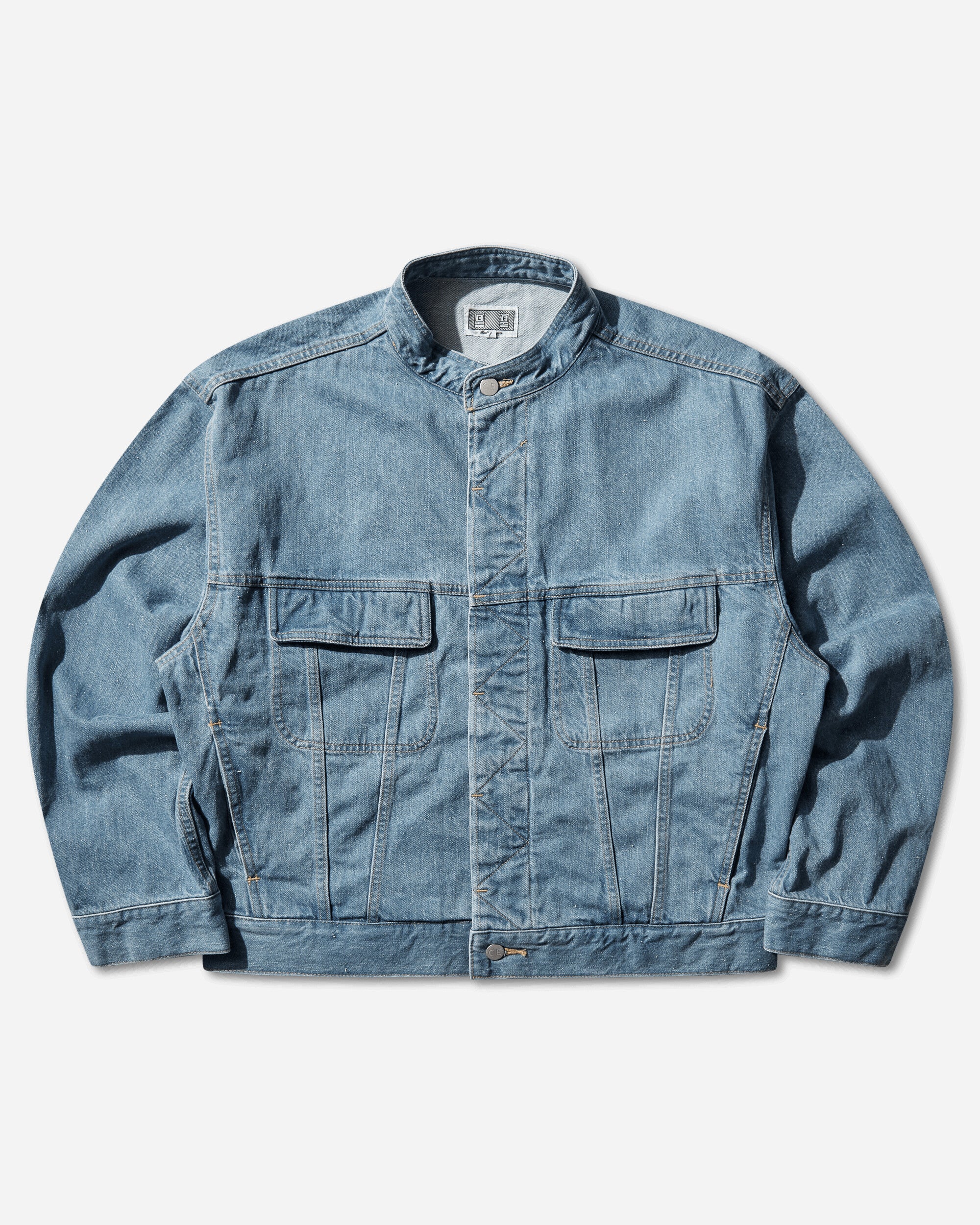 Cav Empt Washed Nep Denim Trucker Jacket Indigo Coats and Jackets Denim Jackets CES29JK18 INDIGO