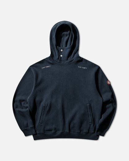 Cav Empt Neck Snap Dbl Knit Hoody Navy Sweatshirts Hoodies CES28CS17 NAVY