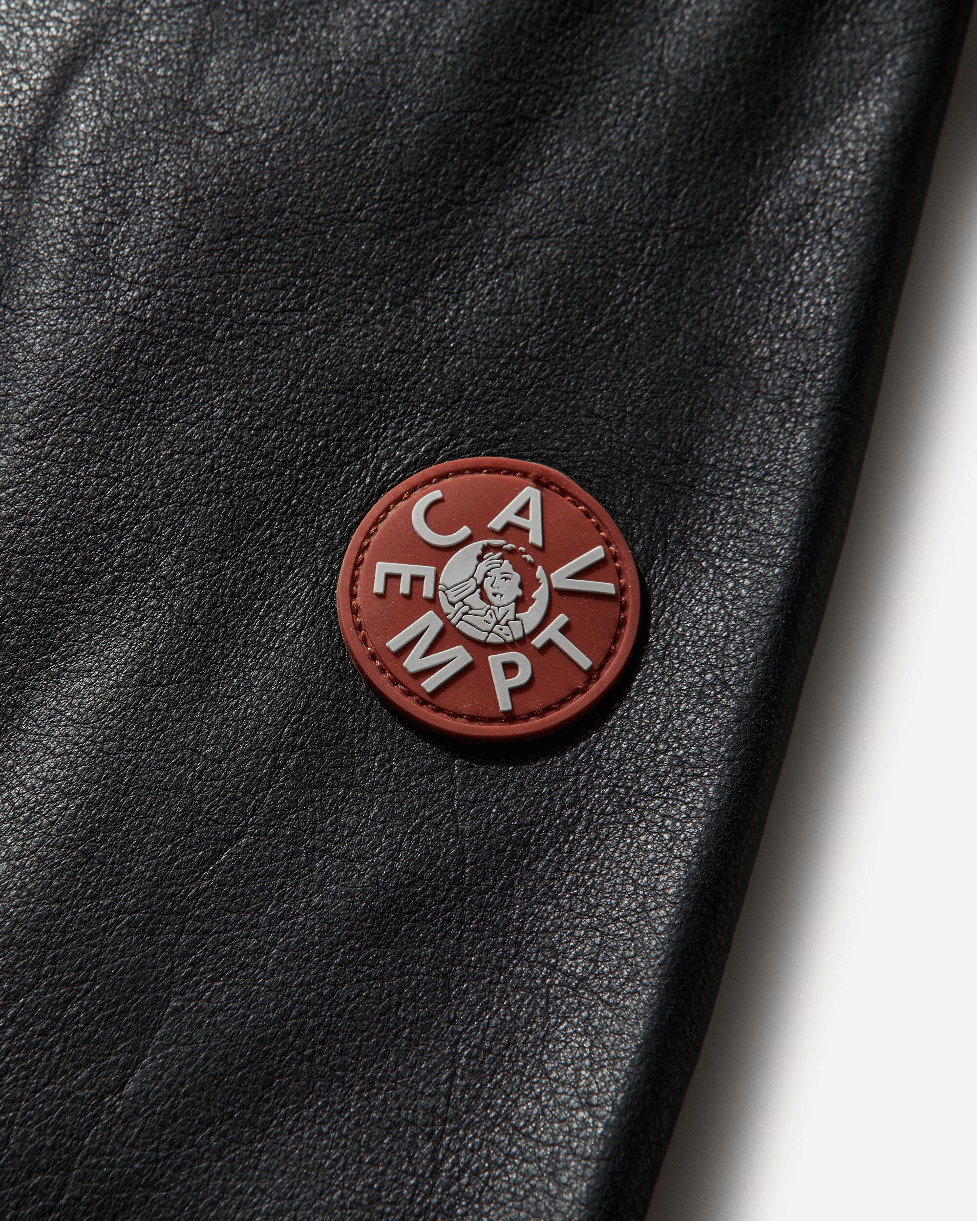 Cav Empt Community Leather Jacket Grey Black Coats and Jackets Leather Jackets CES29JK02 GREYBLACK