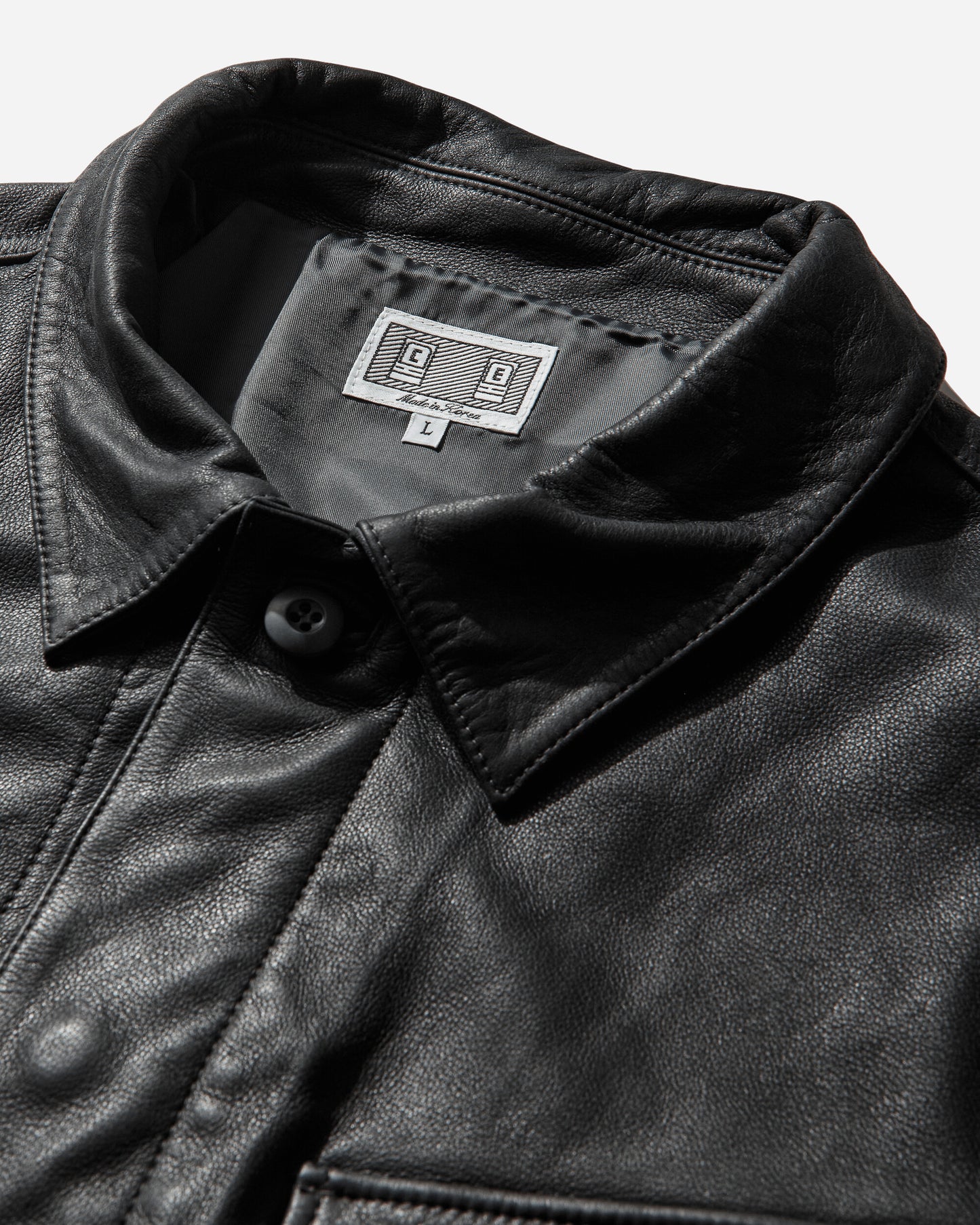 Cav Empt Community Leather Jacket Grey Black Coats and Jackets Leather Jackets CES29JK02 GREYBLACK