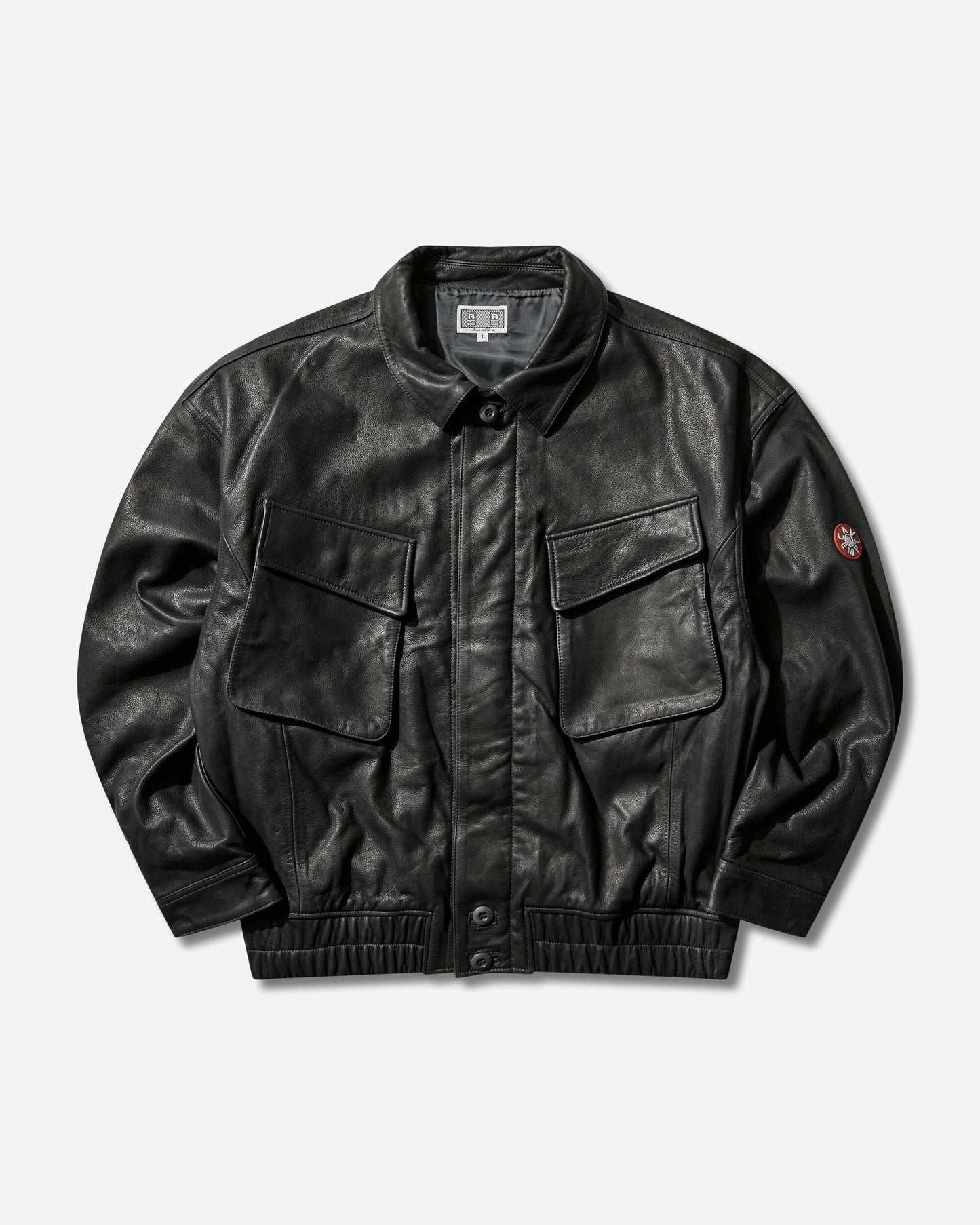 Cav Empt Community Leather Jacket Grey Black Coats and Jackets Leather Jackets CES29JK02 GREYBLACK