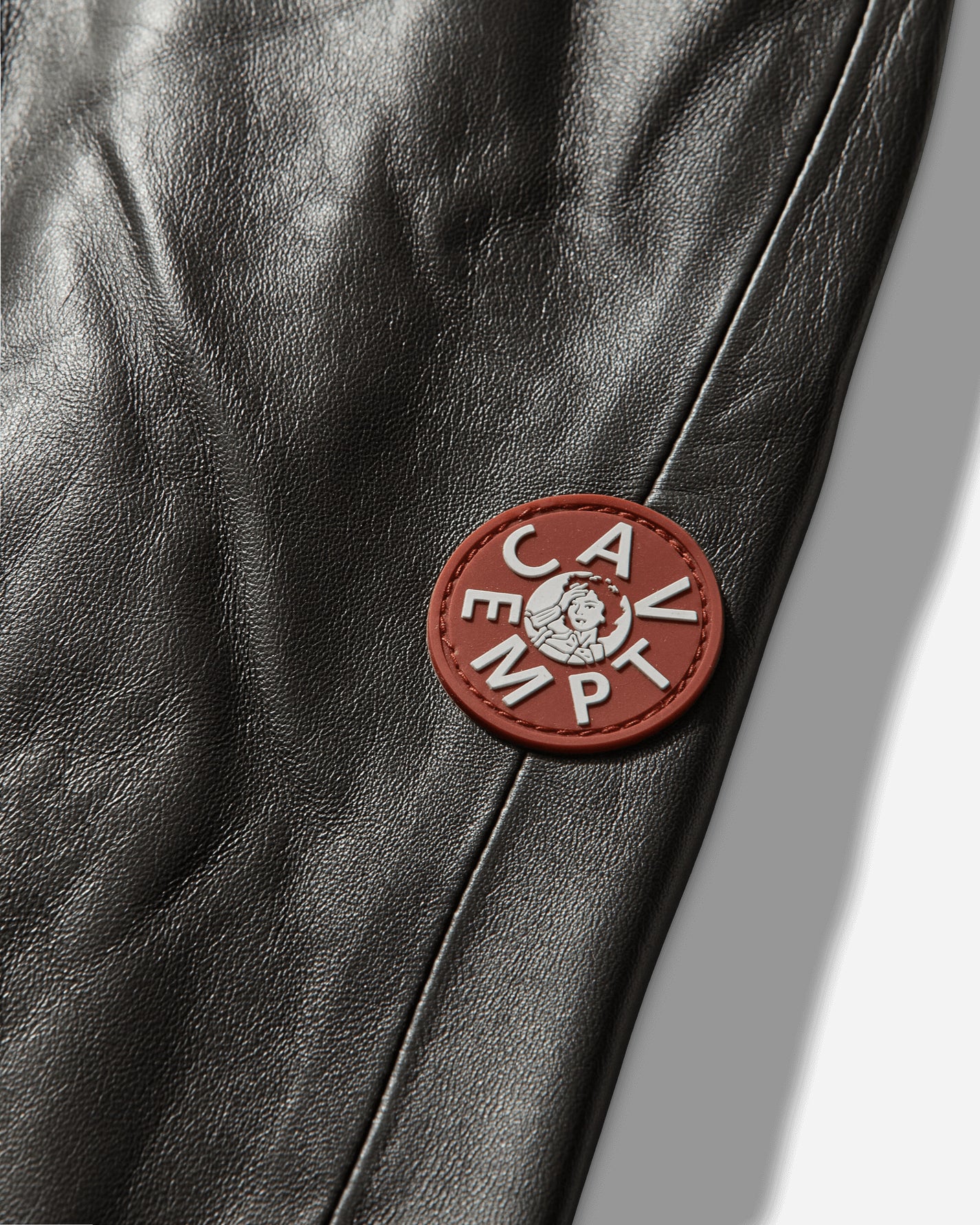 Cav Empt Leather Zip Jacket Grey Coats and Jackets Leather Jackets CES28JK01 GREY