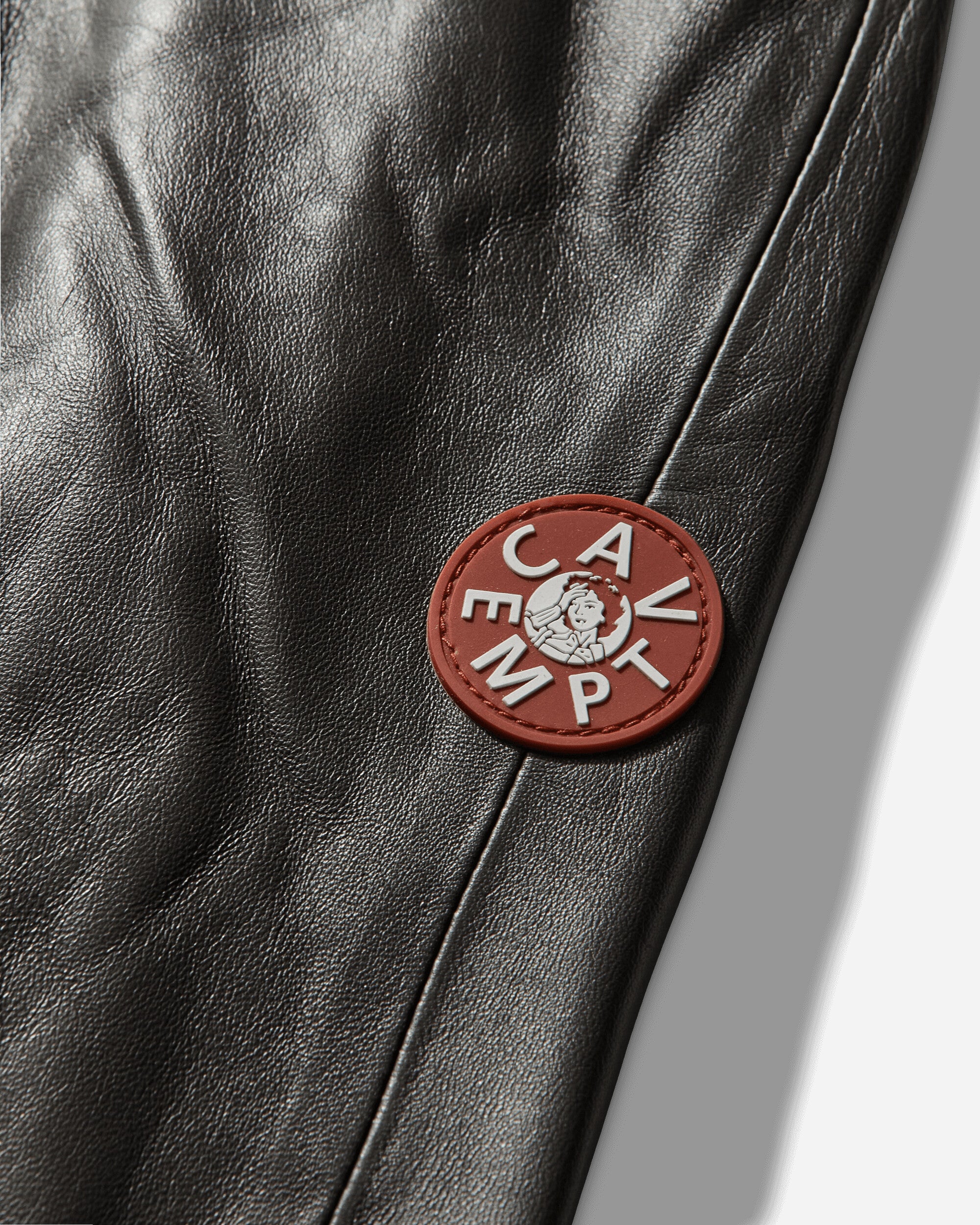 Cav Empt Leather Zip Jacket Grey Coats and Jackets Leather Jackets CES28JK01 GREY