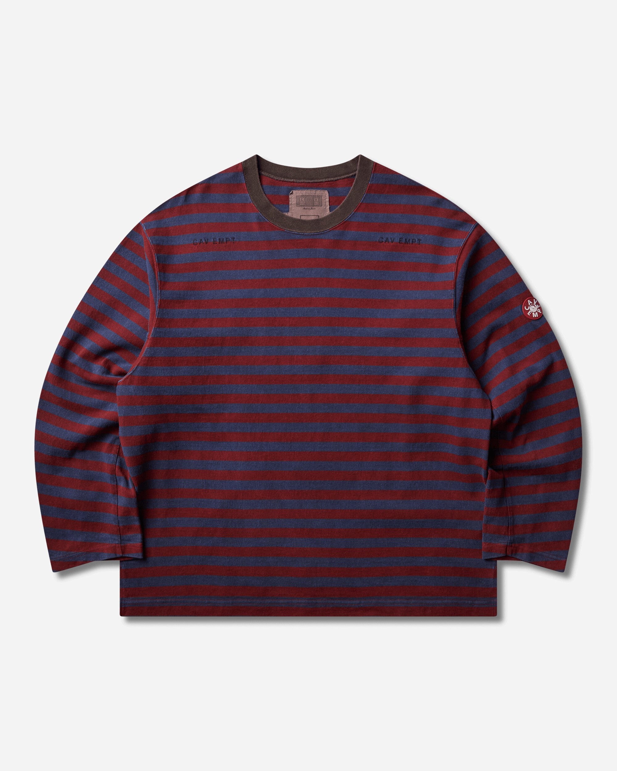 Cav Empt Overdye Stripe Long Sleeve Brown T-Shirts Longsleeve CES29CS26 BROWN
