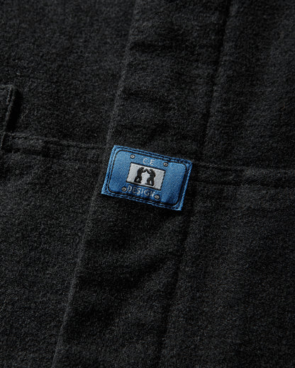 Cav Empt Brushed Cotton Design Big Shirt Black Shirts Longsleeve Shirt CES29SH01 BLACK