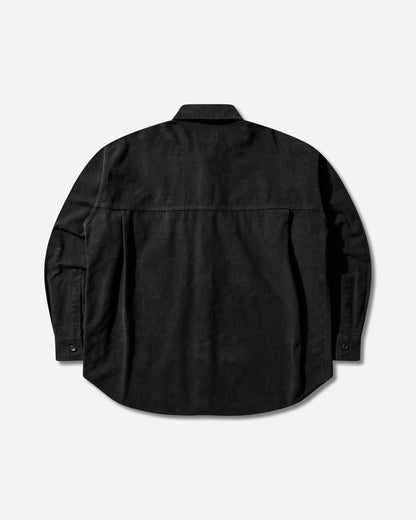 Cav Empt Brushed Cotton Design Big Shirt Black Shirts Longsleeve Shirt CES29SH01 BLACK