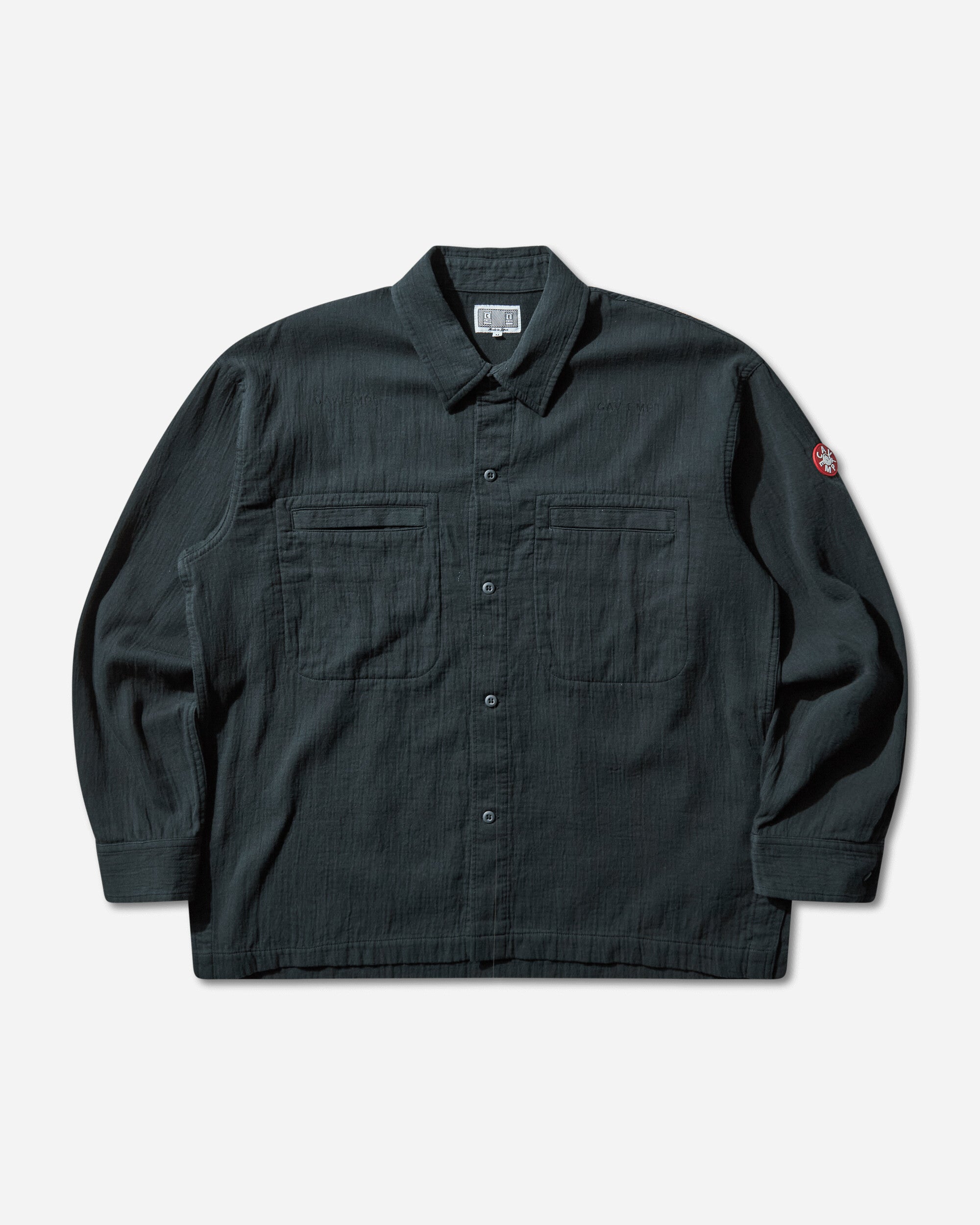 Cav Empt Soft Cotton Casual Shirt Charcoal Charcoal Shirts Longsleeve Shirt CES28SH05 CHARCOAL