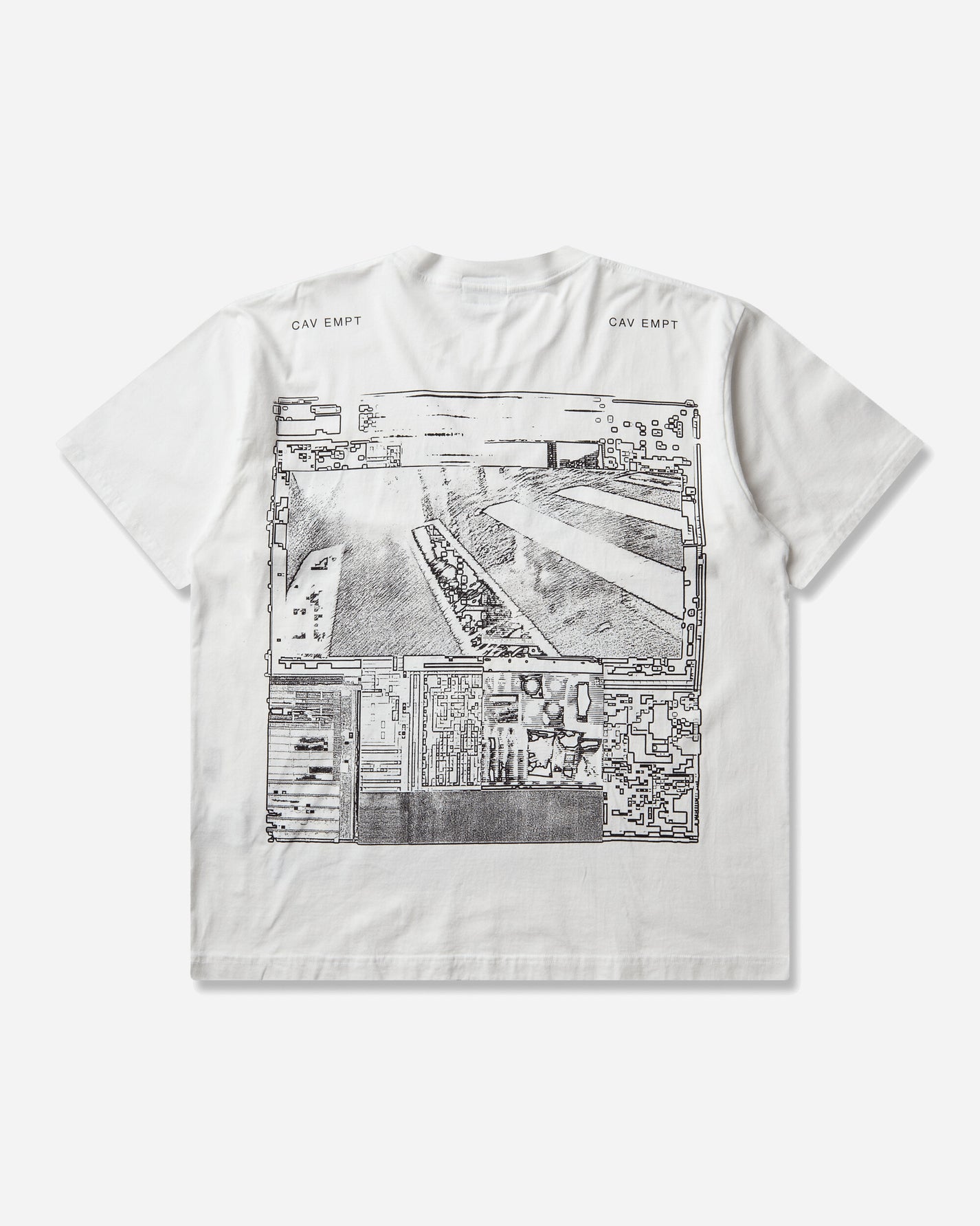Cav Empt Md Crossed Wires Big T White T-Shirts Shortsleeve CES30T25 WHITE