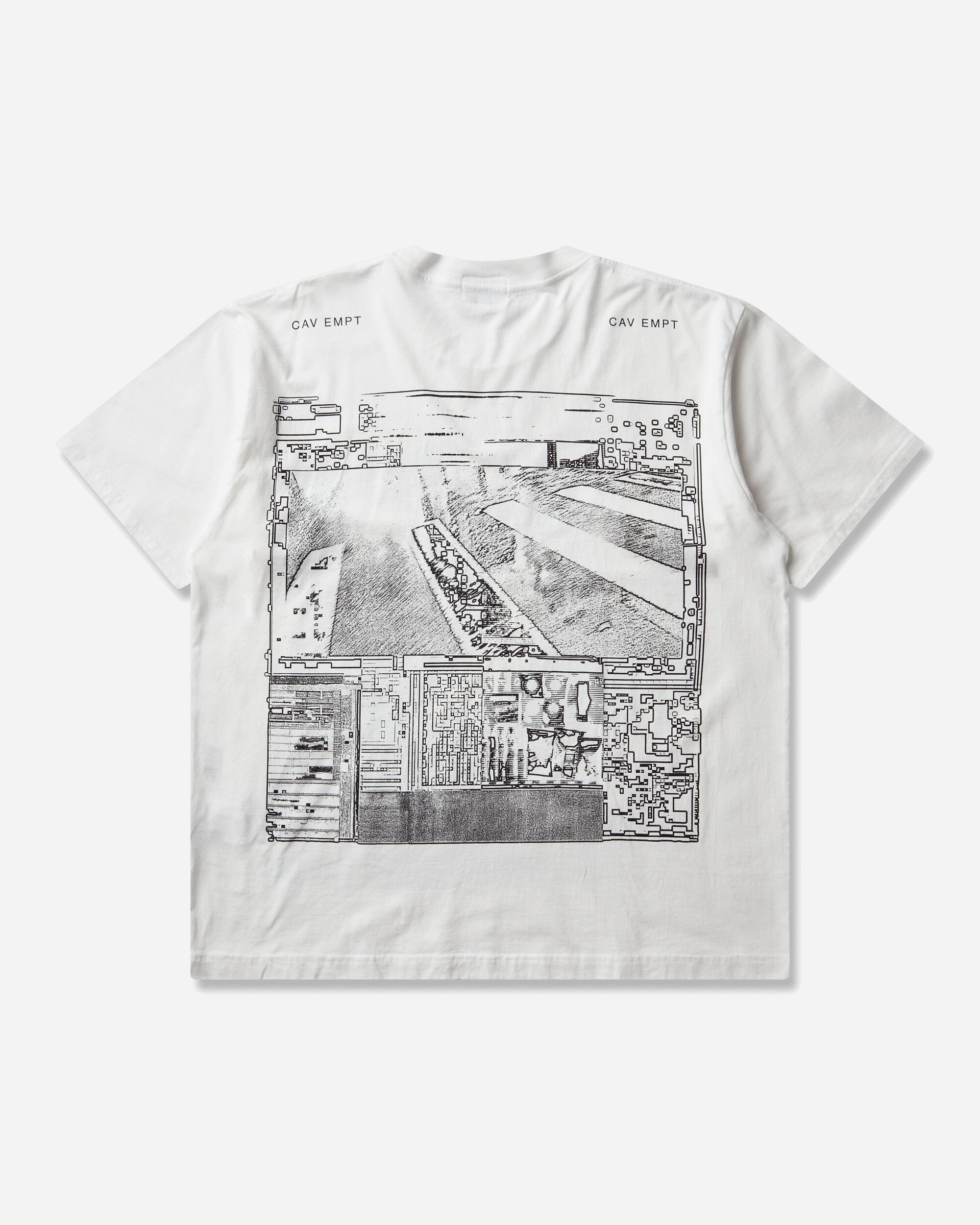 Cav Empt Md Crossed Wires Big T White T-Shirts Shortsleeve CES30T25 WHITE