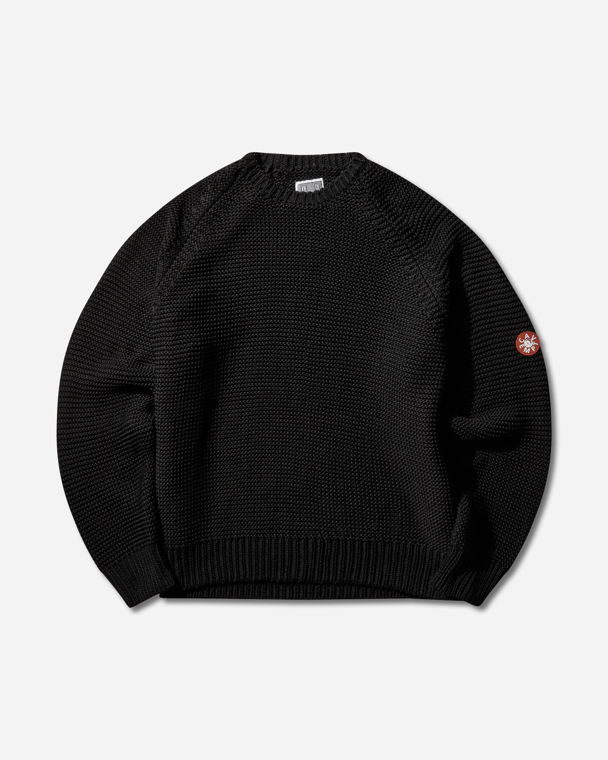 Cav Empt Raglan Sleeve Cotton Knit Black Black Knitwears Sweaters CES28KN04 BLACK