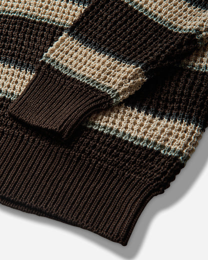 Cav Empt Stripe Loose Waffle Knit Brown Knitwears Sweaters CES30KN01 BROWN