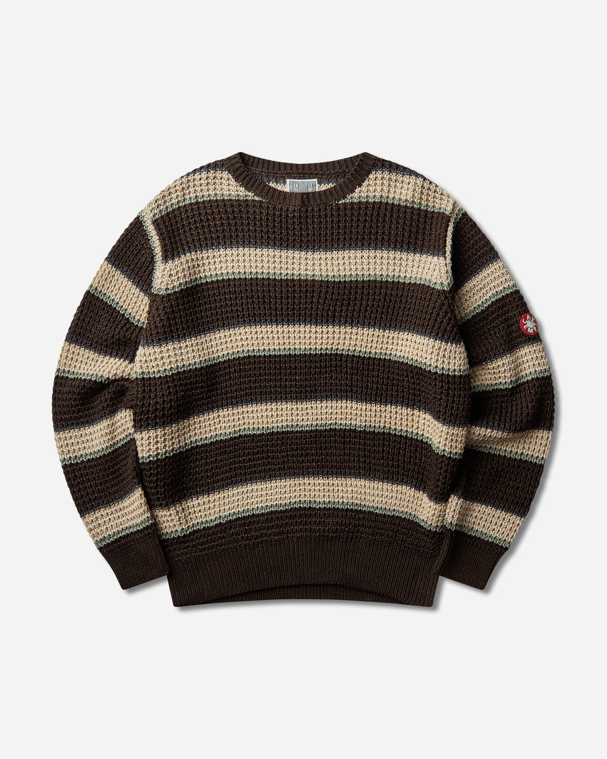 Cav Empt Stripe Loose Waffle Knit Brown Knitwears Sweaters CES30KN01 BROWN