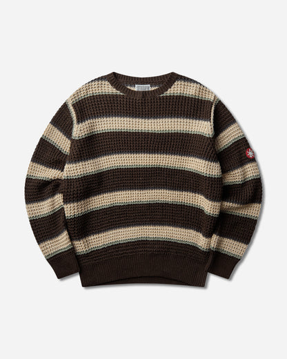 Cav Empt Stripe Loose Waffle Knit Brown Knitwears Sweaters CES30KN01 BROWN